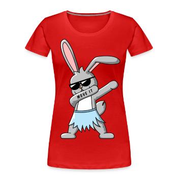 Dabbing Bunny with Hawaii Rock Design Gift Idea - Women's Premium Organic T-Shirt - red - Front - Mia (176cm)