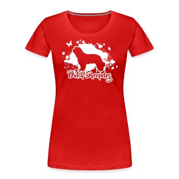 Dutch Sheepdog Dogs Dog Breed Wilsigns - Women's Premium Organic T-Shirt - red - Front - Mia (176cm)
