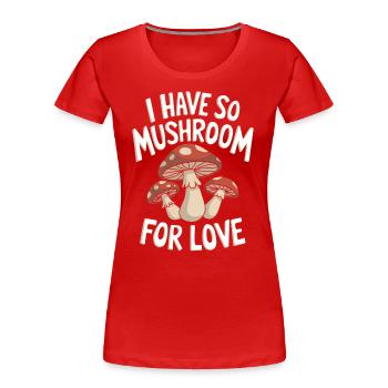 Champignons Champignons Champignon Champignon - T-shirt bio Premium Femme - rouge - Devant - Mia (176cm)