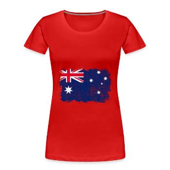 Australian Flag - Women's Premium Organic T-Shirt - red - Front - Mia (176cm)