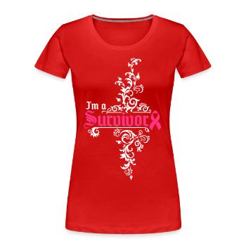 I'm a cancer survivor - Frauen Premium Bio T-Shirt - Rot - Vorne - Mia (176cm)