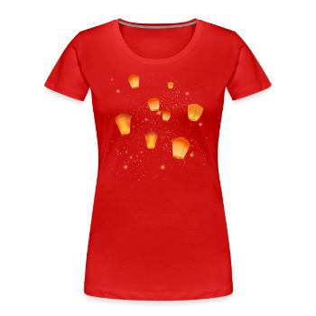 Sky Lanterns - Women's Premium Organic T-Shirt - red - Front - Mia (176cm)
