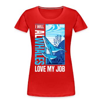 Biologiste marin - T-shirt bio Premium Femme - rouge - Devant - Mia (176cm)