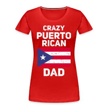 Puerto Rico | Puerto Ricaner Flagge Geschenkideen - Frauen Premium Bio T-Shirt - Rot - Vorne - Mia (176cm)