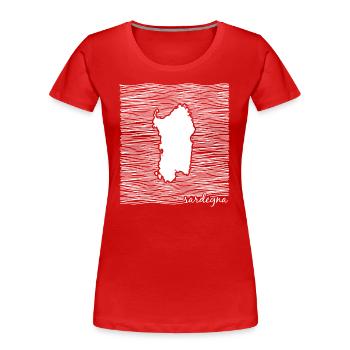 Île de Sardaigne, Italie, Mer Méditerranée - T-shirt bio Premium Femme - rouge - Devant - Mia (176cm)