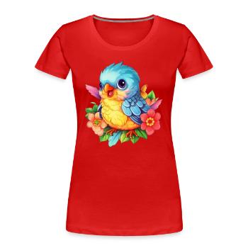 Oiseau mignon - T-shirt bio Premium Femme - rouge - Devant - Mia (176cm)