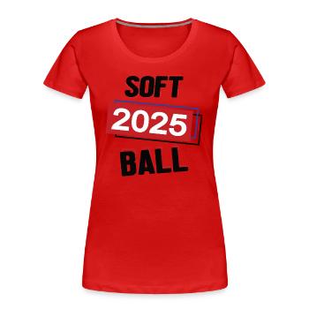 Softball Spielerin Team Turnier Mannschaft 2025 - Frauen Premium Bio T-Shirt - Rot - Vorne - Mia (176cm)