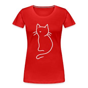 Chaton chaton chaton cadeau d’anniversaire - T-shirt bio Premium Femme - rouge - Devant - Mia (176cm)