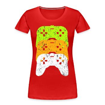 Gaming - Women's Premium Organic T-Shirt - red - Front - Mia (176cm)