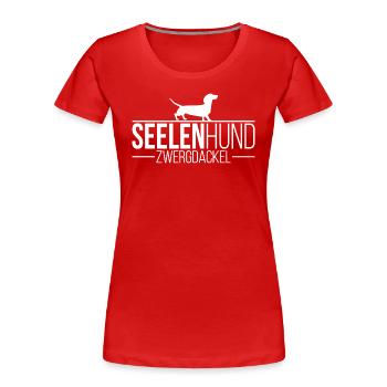 Zwergdackel Seelenhund Hunde Hund Wilsigns - Frauen Premium Bio T-Shirt - Rot - Vorne - Mia (176cm)