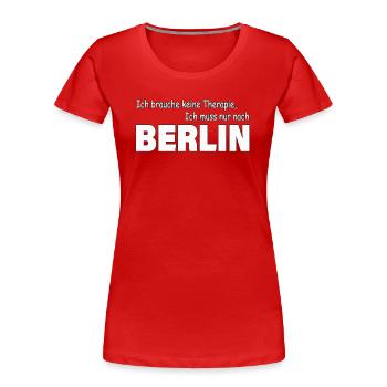 Therapie Berlin - Frauen Premium Bio T-Shirt - Rot - Vorne - Mia (176cm)