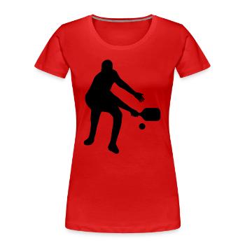 Pickleball Spieler T-Shirt - Frauen Premium Bio T-Shirt - Rot - Vorne - Mia (176cm)