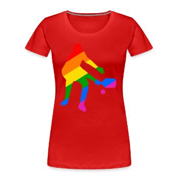 Gay Pride Pickleball - T-shirt bio Premium Femme - rouge - Devant - Mia (176cm)