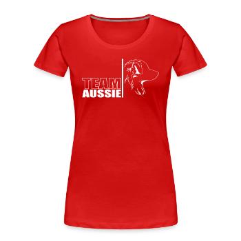 ÉQUIPE Chiens Aussie Berger Australien Wilsigns - T-shirt bio Premium Femme - rouge - Devant - Mia (176cm)