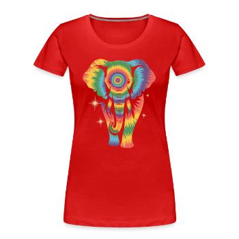 Éléphant - T-shirt bio Premium Femme - rouge - Devant - Mia (176cm)