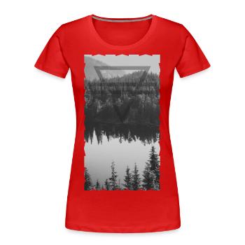 Wald - Frauen Premium Bio T-Shirt - Rot - Vorne - Mia (176cm)