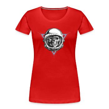 Space Monkey - Women's Premium Organic T-Shirt - red - Front - Mia (176cm)