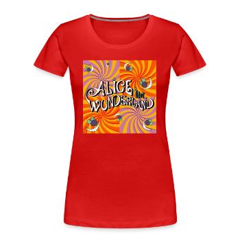 Alice In Wonderland Twisted World - Women's Premium Organic T-Shirt - red - Front - Mia (176cm)