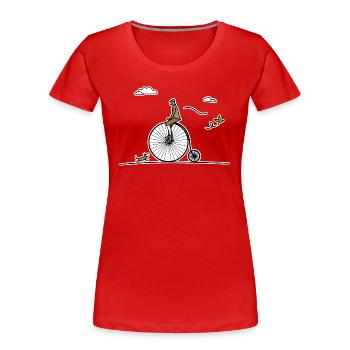 Vélo ancien - T-shirt bio Premium Femme - rouge - Devant - Mia (176cm)