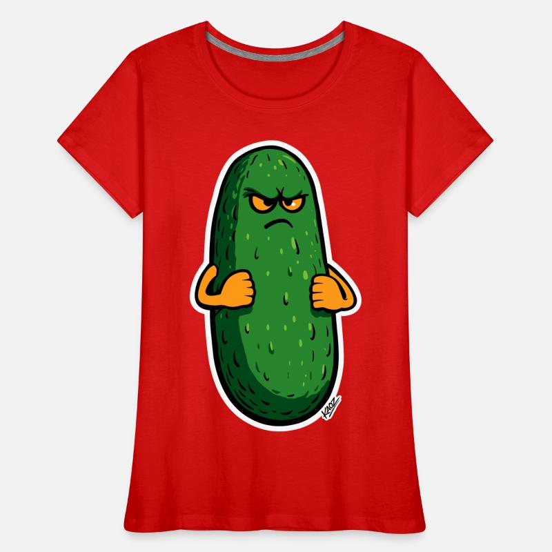 Grumpy Pickle Mascot T-shirt bio Premium Femme