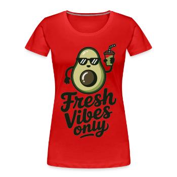 Avocado Sommer Shirt Geschenk für Avocado Fans - Frauen Premium Bio T-Shirt - Rot - Vorne - Mia (176cm)