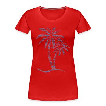 Palme OCEAN - Frauen Premium Bio T-Shirt - Rot - Vorne - Mia (176cm)