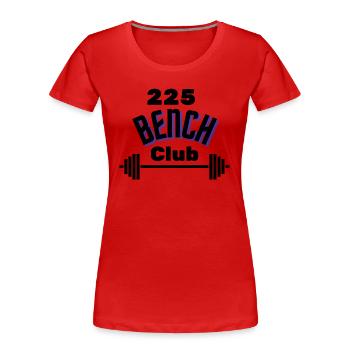225 Bench Club | Gym wear - Frauen Premium Bio T-Shirt - Rot - Vorne - Mia (176cm)