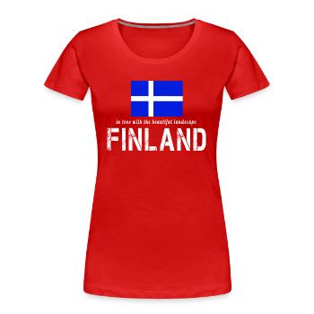 Finnland Finland - Women's Premium Organic T-Shirt - red - Front - Mia (176cm)