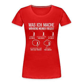 Fischen Angeln Fisch Symbol - Frauen Premium Bio T-Shirt - Rot - Vorne - Mia (176cm)