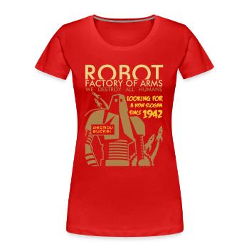 robot2_3c - Frauen Premium Bio T-Shirt - Rot - Vorne - Mia (176cm)
