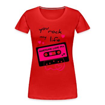 Love Mix Tape - Women's Premium Organic T-Shirt - red - Front - Mia (176cm)