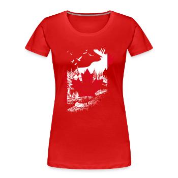 ELCH KANADA FLAGGE URLAUB - Frauen Premium Bio T-Shirt - Rot - Vorne - Mia (176cm)