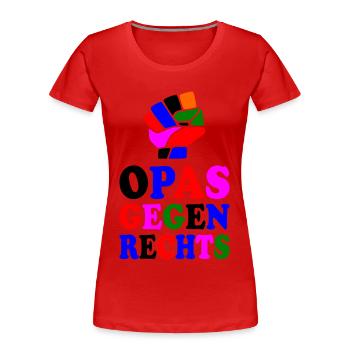 Opas gegen rechts - Frauen Premium Bio T-Shirt - Rot - Vorne - Mia (176cm)
