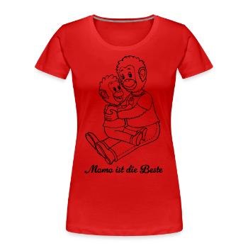 Mother Child Family Animal Mom Stuffed Animal - Women's Premium Organic T-Shirt - red - Front - Mia (176cm)
