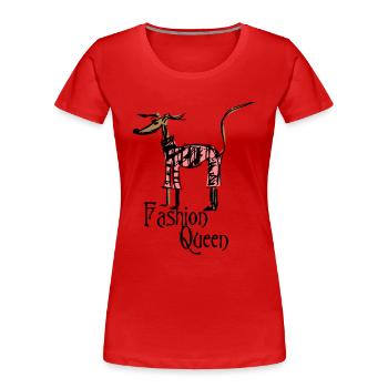 reine de la mode - T-shirt bio Premium Femme - rouge - Devant - Mia (176cm)