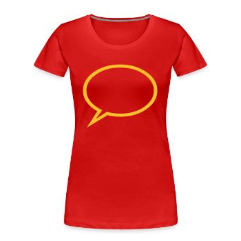 Sprechblase - Frauen Premium Bio T-Shirt - Rot - Vorne - Mia (176cm)