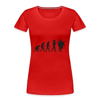 Abschlussfeier - Evolution - Geschenk - Frauen Premium Bio T-Shirt - Rot - Vorne - Mia (176cm)