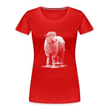 Schaf Illustration Schafbock - Frauen Premium Bio T-Shirt - Rot - Vorne - Mia (176cm)