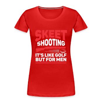 Shooting Sport Clay Pigeon Shooting Clay Pigeon Shooting - Women's Premium Organic T-Shirt - red - Front - Mia (176cm)