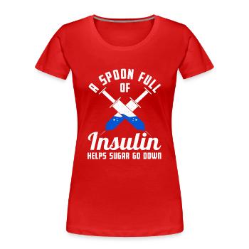 Diabetic Insulin Diabetes Warrior Awareness - Women's Premium Organic T-Shirt - red - Front - Mia (176cm)