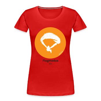 (Gleitschirm-) Flugmodus ein - Frauen Premium Bio T-Shirt - Rot - Vorne - Mia (176cm)