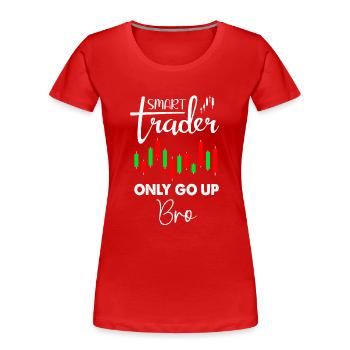 Smart Trader Trading Stock Trader - Frauen Premium Bio T-Shirt - Rot - Vorne - Mia (176cm)