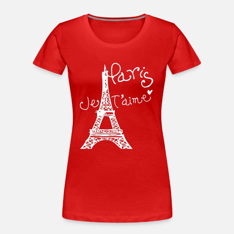 Paris Je T'aime Tour Eiffel - T-shirt bio Premium Femme - rouge