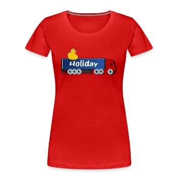 LKW-Urlaub - Frauen Premium Bio T-Shirt - Rot - Vorne - Mia (176cm)