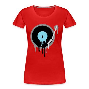 Melting Vinyl DJ - Women's Premium Organic T-Shirt - red - Front - Mia (176cm)