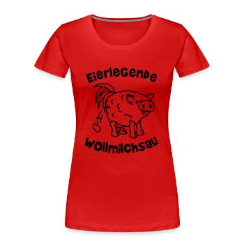 eierlegende wollmilchsau - workaholic - arbeit - Frauen Premium Bio T-Shirt - Rot - Vorne - Mia (176cm)