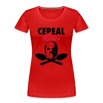 Cereal Killer - Frauen Premium Bio T-Shirt - Rot - Vorne - Mia (176cm)