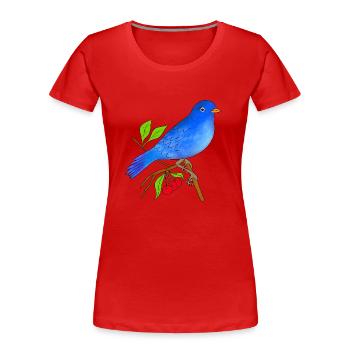 Blauer Vogel - Frauen Premium Bio T-Shirt - Rot - Vorne - Mia (176cm)