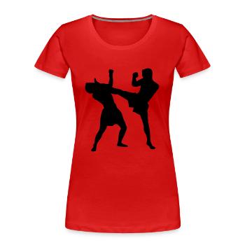 Thaiboxen - Frauen Premium Bio T-Shirt - Rot - Vorne - Mia (176cm)