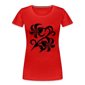 Lilies - Frauen Premium Bio T-Shirt - Rot - Vorne - Mia (176cm)